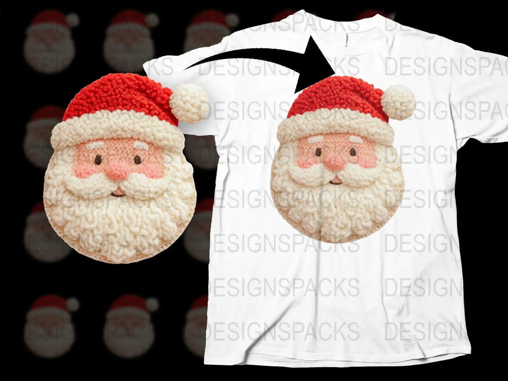 Santa Claus Face Christmas T-Shirt, Festive Holiday Apparel, Cute Santa Graphic Tee, Unisex Winter Clothing