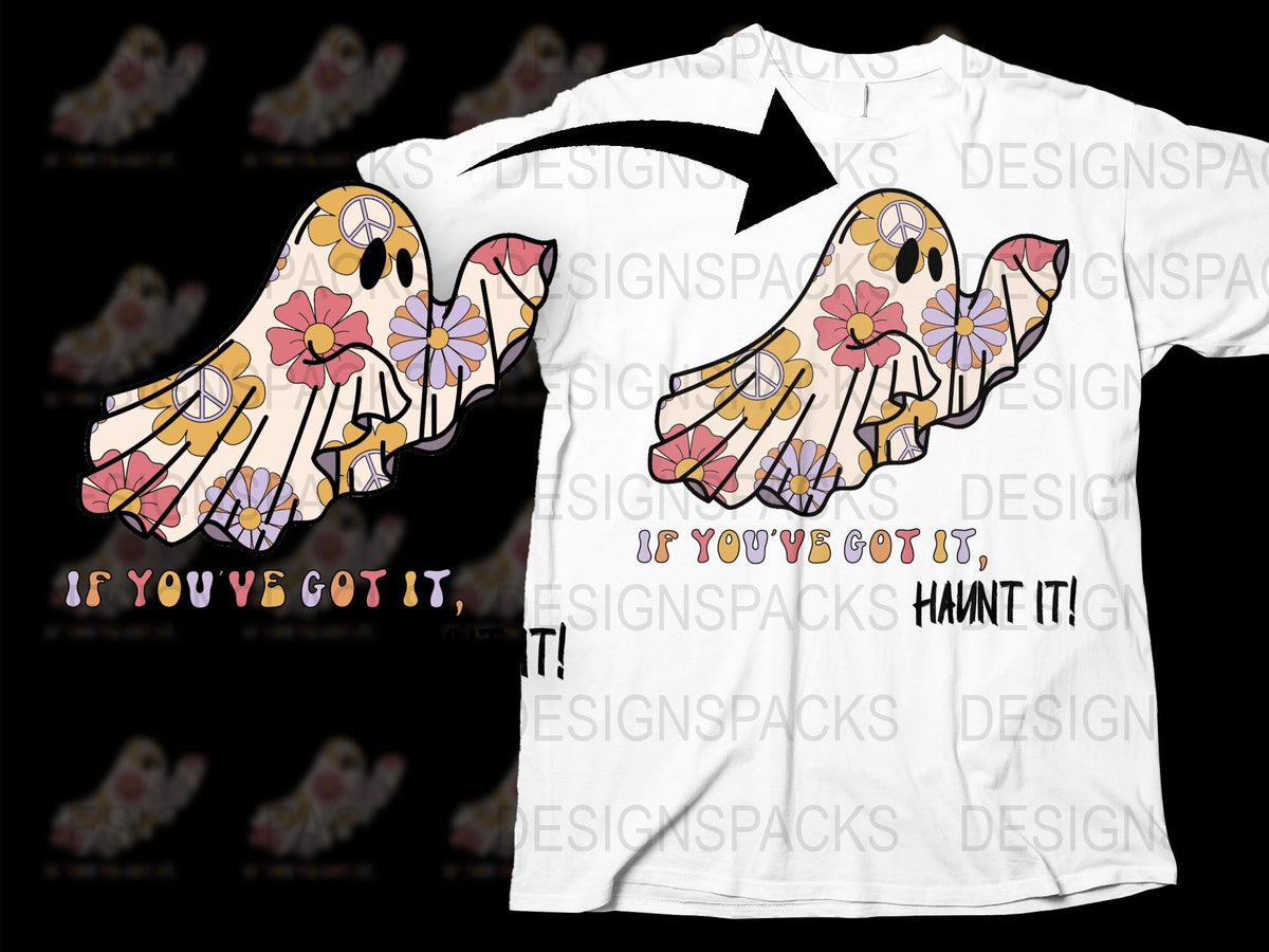 Floral Skeleton Hands T-Shirt, Retro Graphic Tee, Unisex Haunt It Quote Top