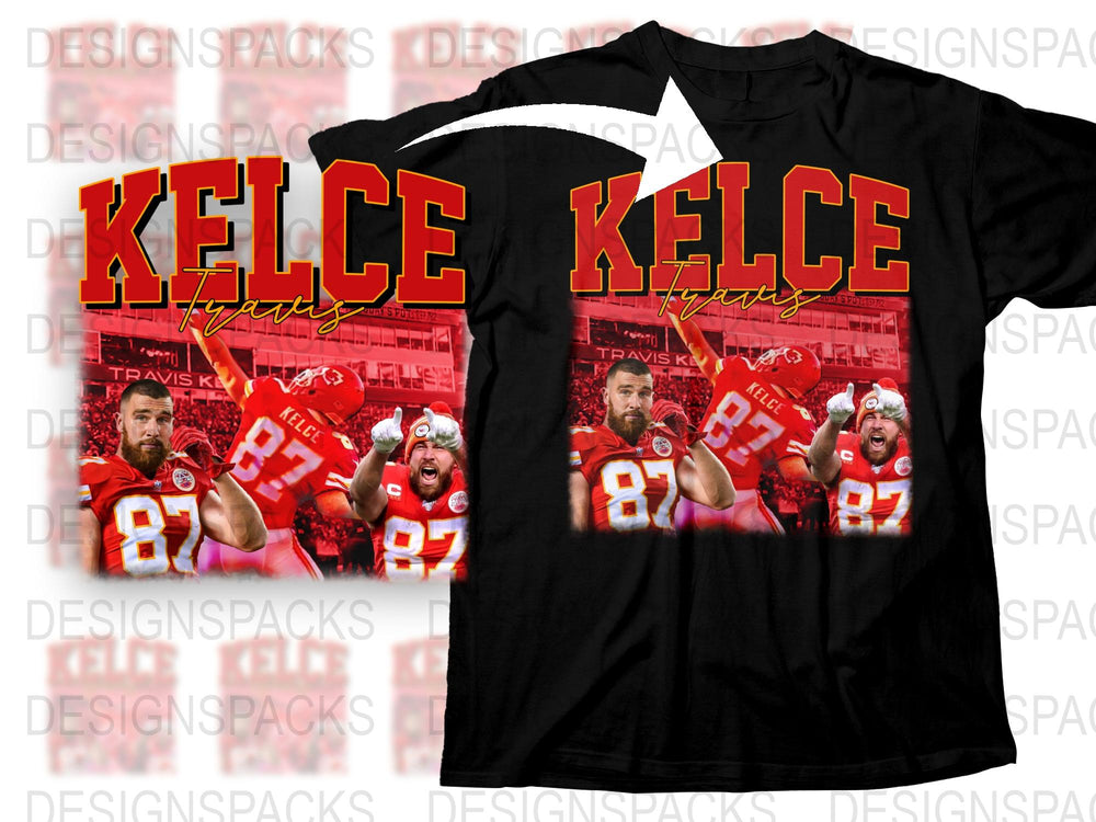 Travis K. Sports Fan T-Shirt, Red and Black, Football Player Graphic Tee, Gift for Fans