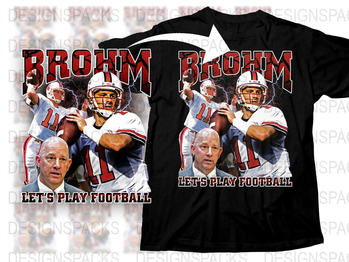 Football Themed T-Shirt, Vintage Sports Graphic Tee, Lets Play Football, Red and White Design