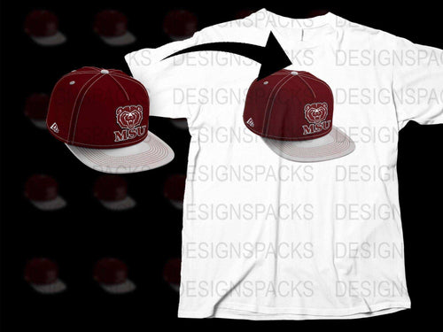 MSU Logo Red and White Baseball Cap and T-Shirt Set, Collegiate Apparel, Unisex Sizes