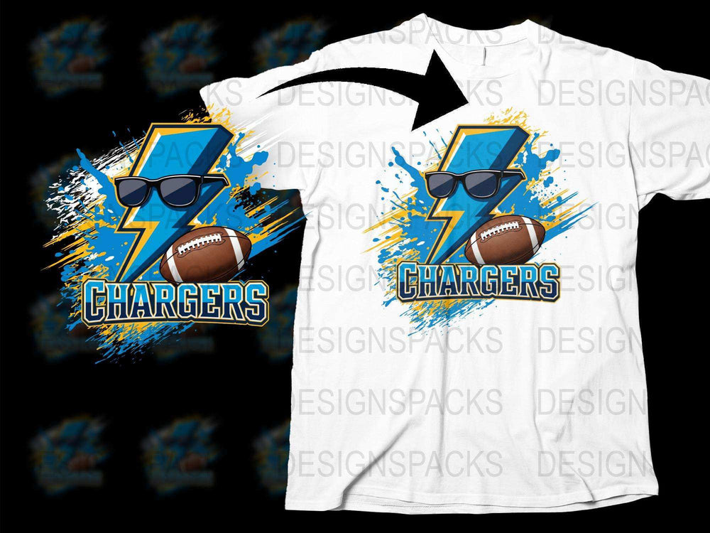 Chargers Football T-Shirt, Sports Team Fan Apparel, Graphic Tee, Bold Print Design, Unisex Clothing