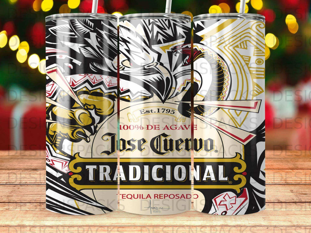 Jose Cuervo Tradicional 100% de Agave Tequila Reposado bottle design.