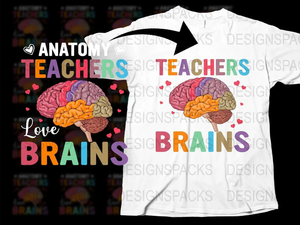 Anatomy Teacher T-Shirt, Brain Graphic Tee, Colorful Educator Apparel, Teacher Appreciation Gift