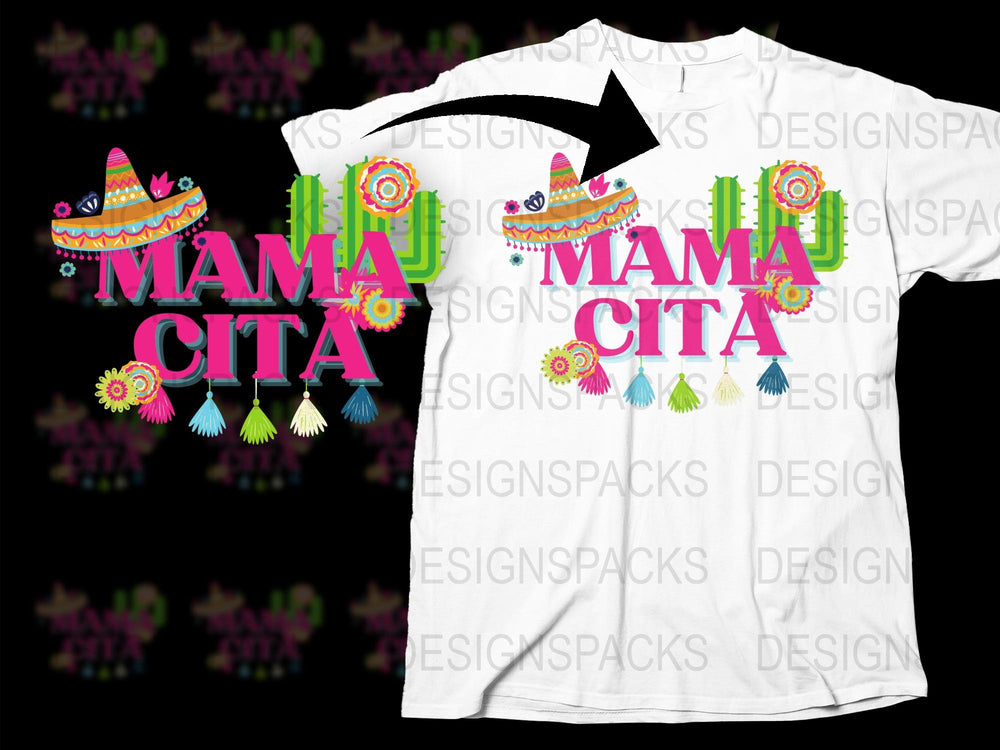 Mama Cita T-Shirt Colorful Fiesta Design Women's Fashion Tee Mexican Party Celebration Outfit Vibrant Graphics