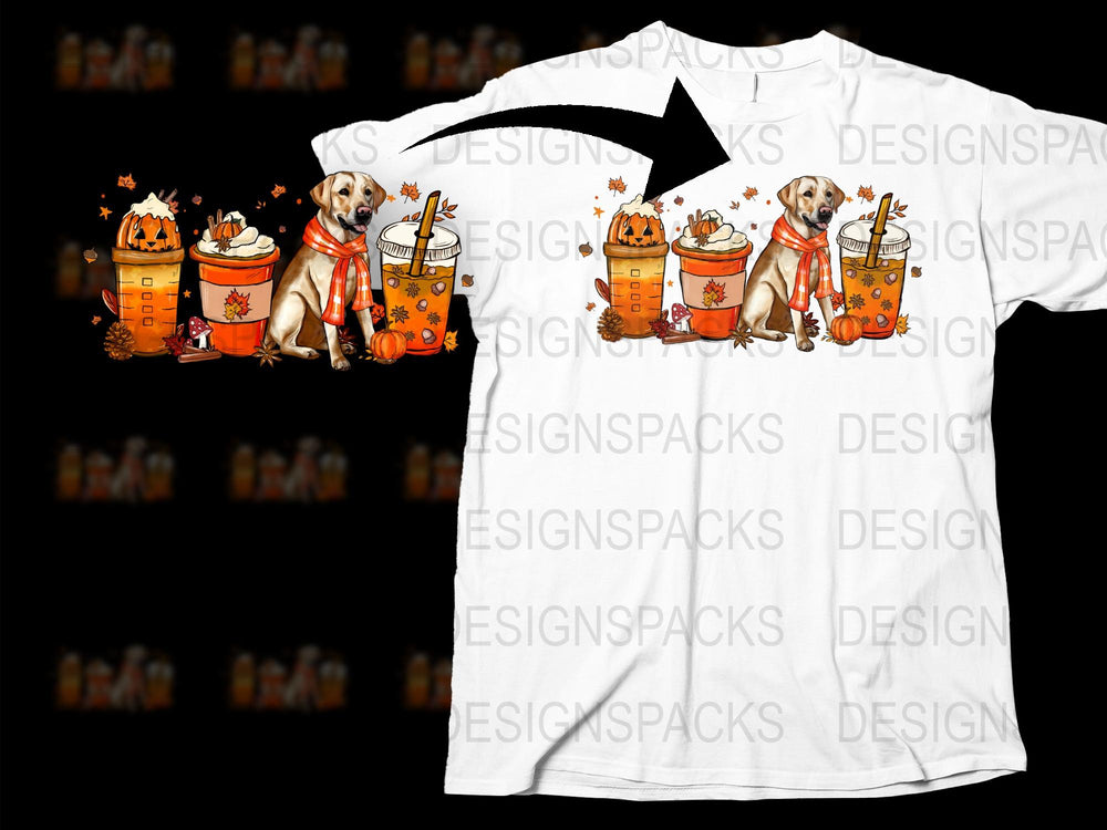 Cute Labrador Retriever Puppy Halloween T-Shirt, Fall Pumpkin Spooky Graphic Tee, Unisex Casual Outfit
