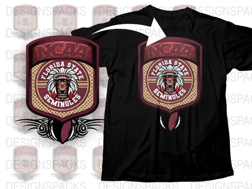 Florida State Seminoles T-Shirt, NCAA College Football, Chief Osceola Graphic Tee, Unisex Black Sports Apparel