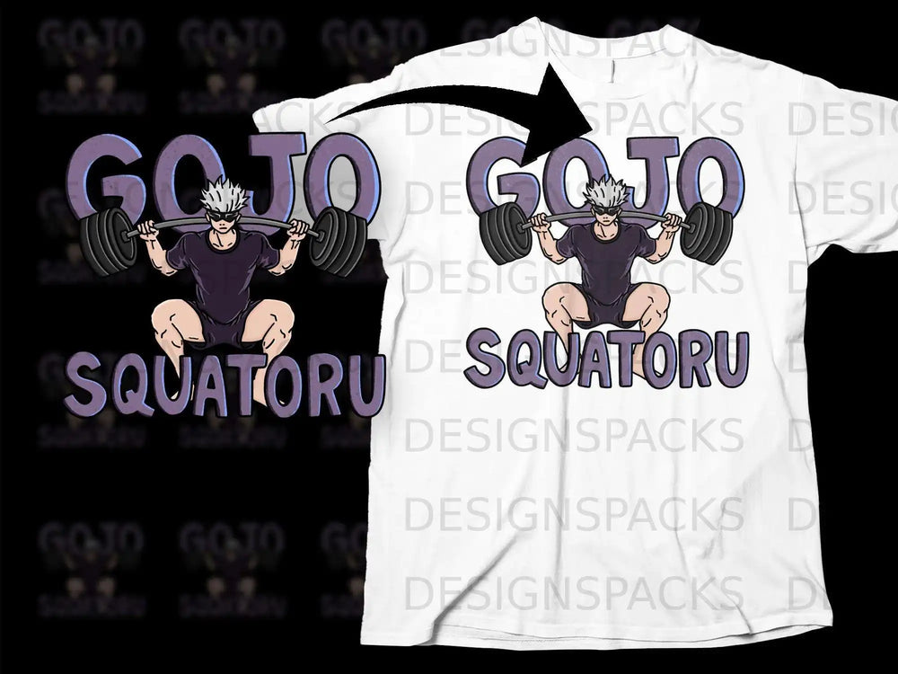 GOJO Squatoru Lifting Weight Anime Inspired Shirt