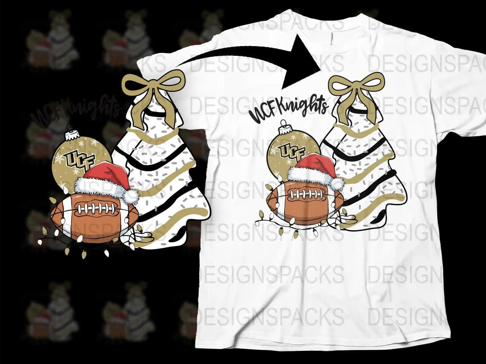 UCF Knights Christmas T-Shirt, Holiday Football Theme Tee, College Sport Fan Apparel, Festive Graphic Shirt