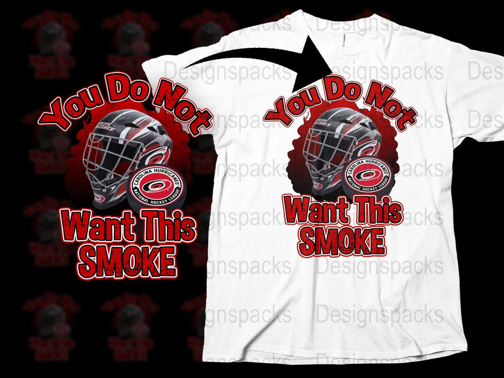 You Do Not Want This Smoke T-Shirt, Bold Red Hockey Mask Graphic Tee, Sports Fan Apparel