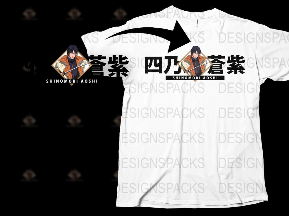 Shinomori Aoshi Anime Graphic T-Shirt, Samurai X Character Tee, Unisex Manga White Shirt