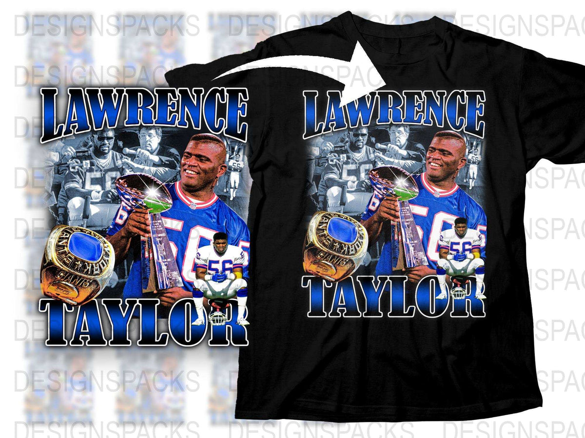 Lawrence Taylor Graphic T-Shirt, Retro Sports Memorabilia, Vintage Football Champion Tee, Collectible Athletic Apparel