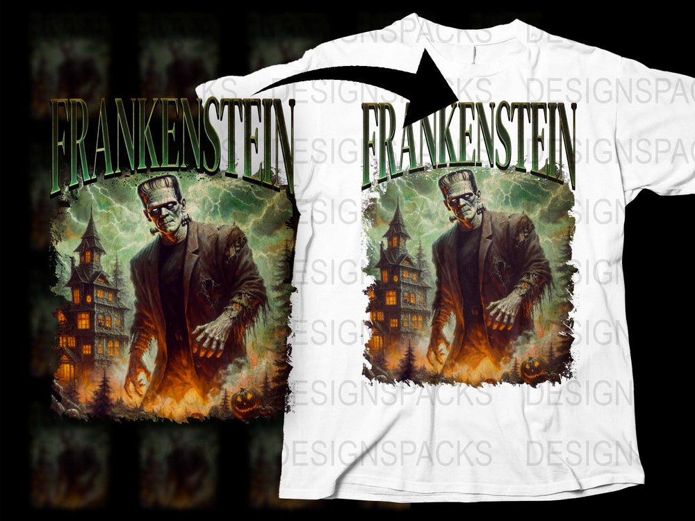 Vintage Frankenstein T-Shirt, Classic Horror Movie Tee, Gothic Graphic Shirt, Unisex Halloween Apparel