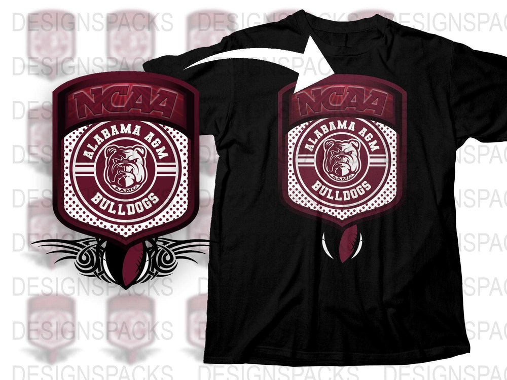 NCAA Alabama AandM Bulldogs T-Shirt, College Sports Apparel, Crimson Graphic Tee
