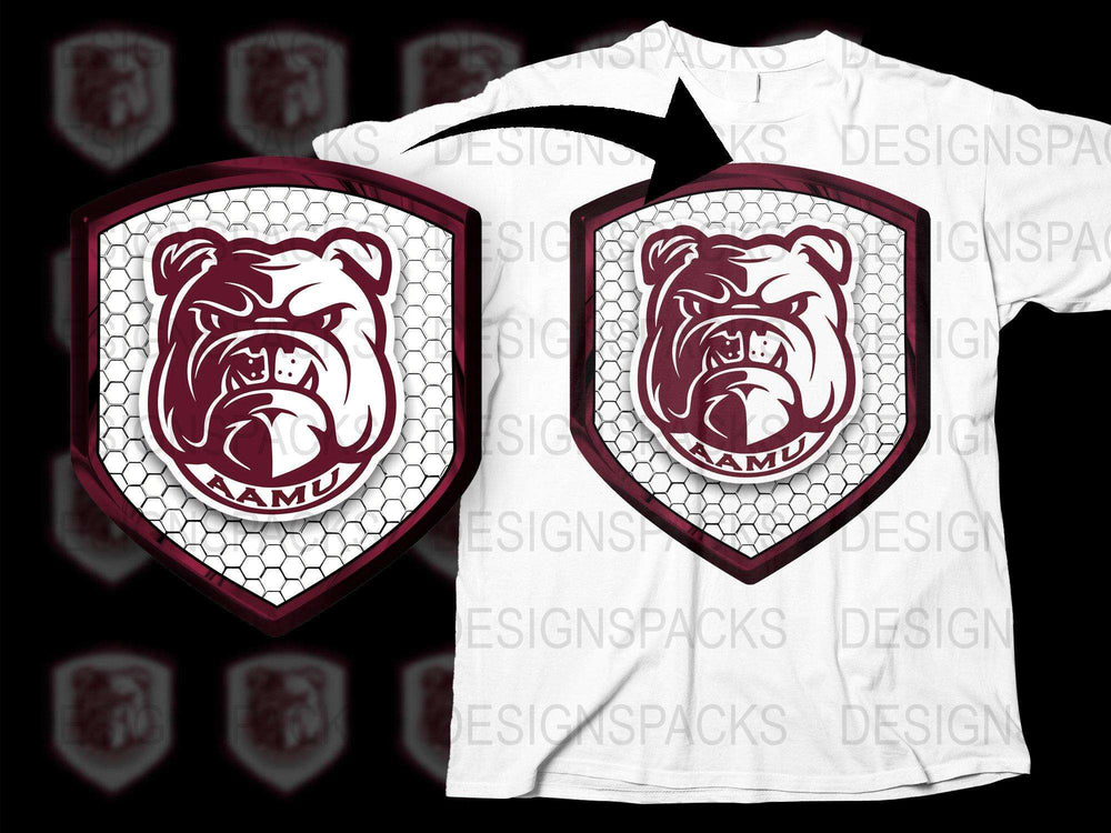 Texas AandM University Bulldog Graphic T-Shirt, Maroon and White, College Sports Apparel, Unisex Fit