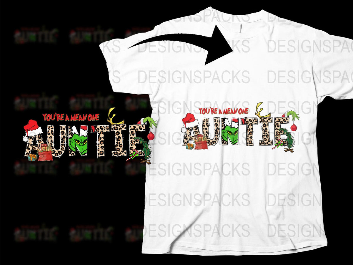 Festive Holiday T-Shirt 'You're An Awesome Auntie' Christmas Gift Women's Fashion Tee