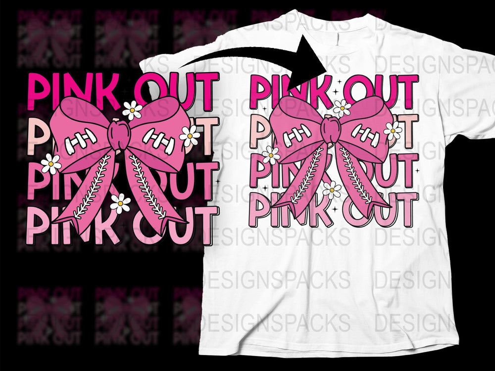 Pink Out Cancer Awareness T-Shirt, Ribbon Graphic Tee, Women's Fashion Top, Support Cause Shirt