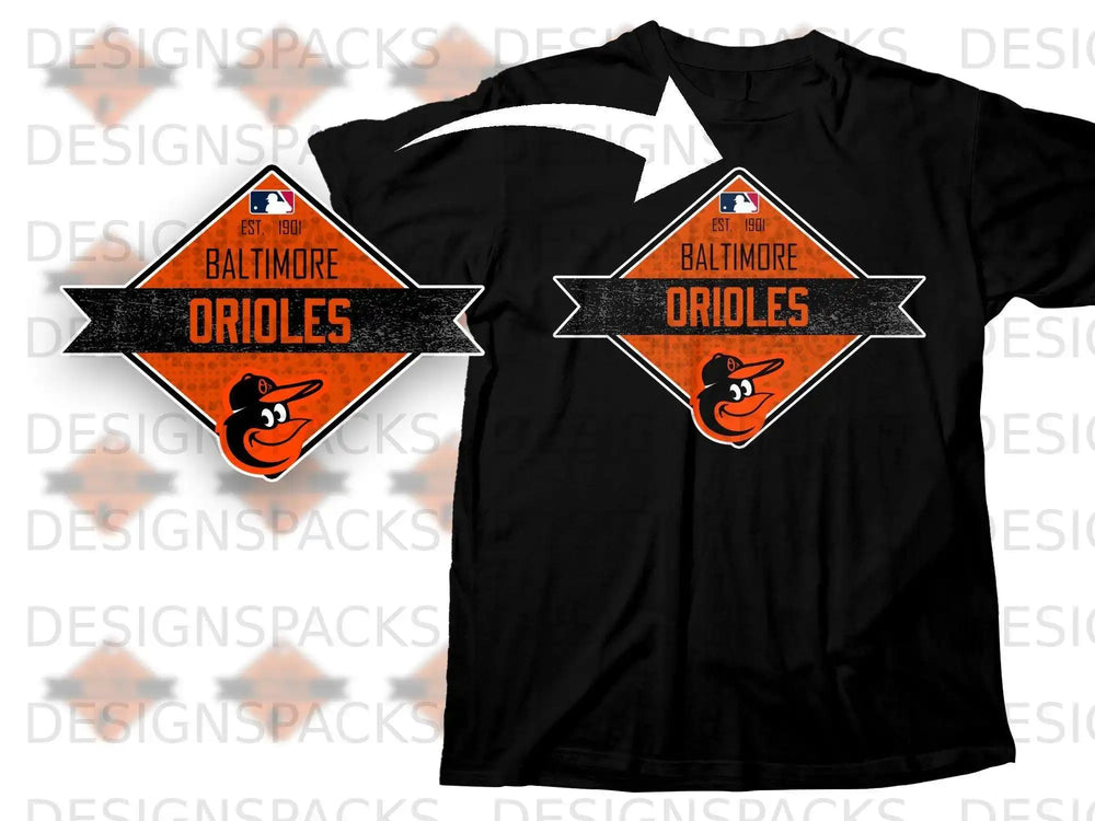 Baltimore Orioles MLB Est 1901 Logo T-Shirt Design
