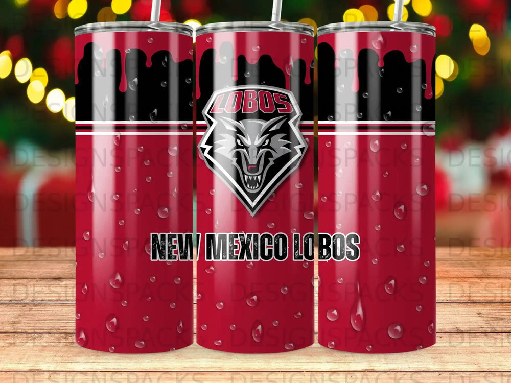 New Mexico Lobos Wolf Head Logo Red Drip Tumbler product type