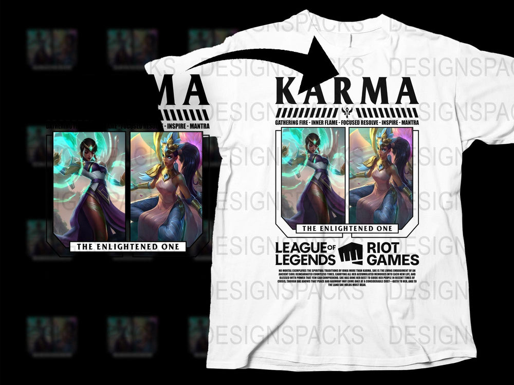 League of Legends Karma T-Shirt, The Enlightened One Gaming Tee, Riot Games Merchandise