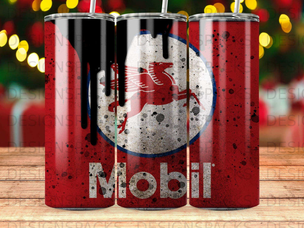 Mobil Pegasus Red Black Drips Tumbler product type