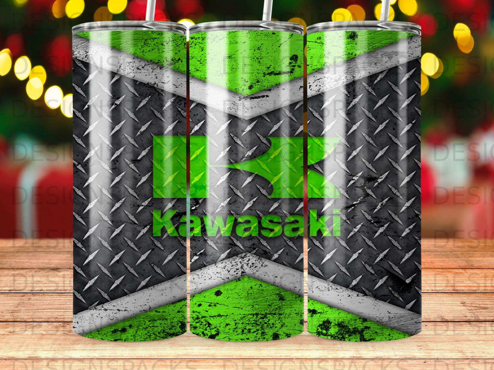 Kawasaki Diamond Plate Green White Gritty Tumbler product type