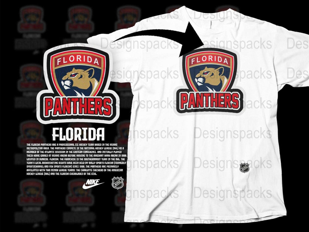 Florida Panthers Logo T-Shirt, NHL Team Graphic Tee, White Cotton Shirt, Sports Fan Apparel, Unisex Clothing