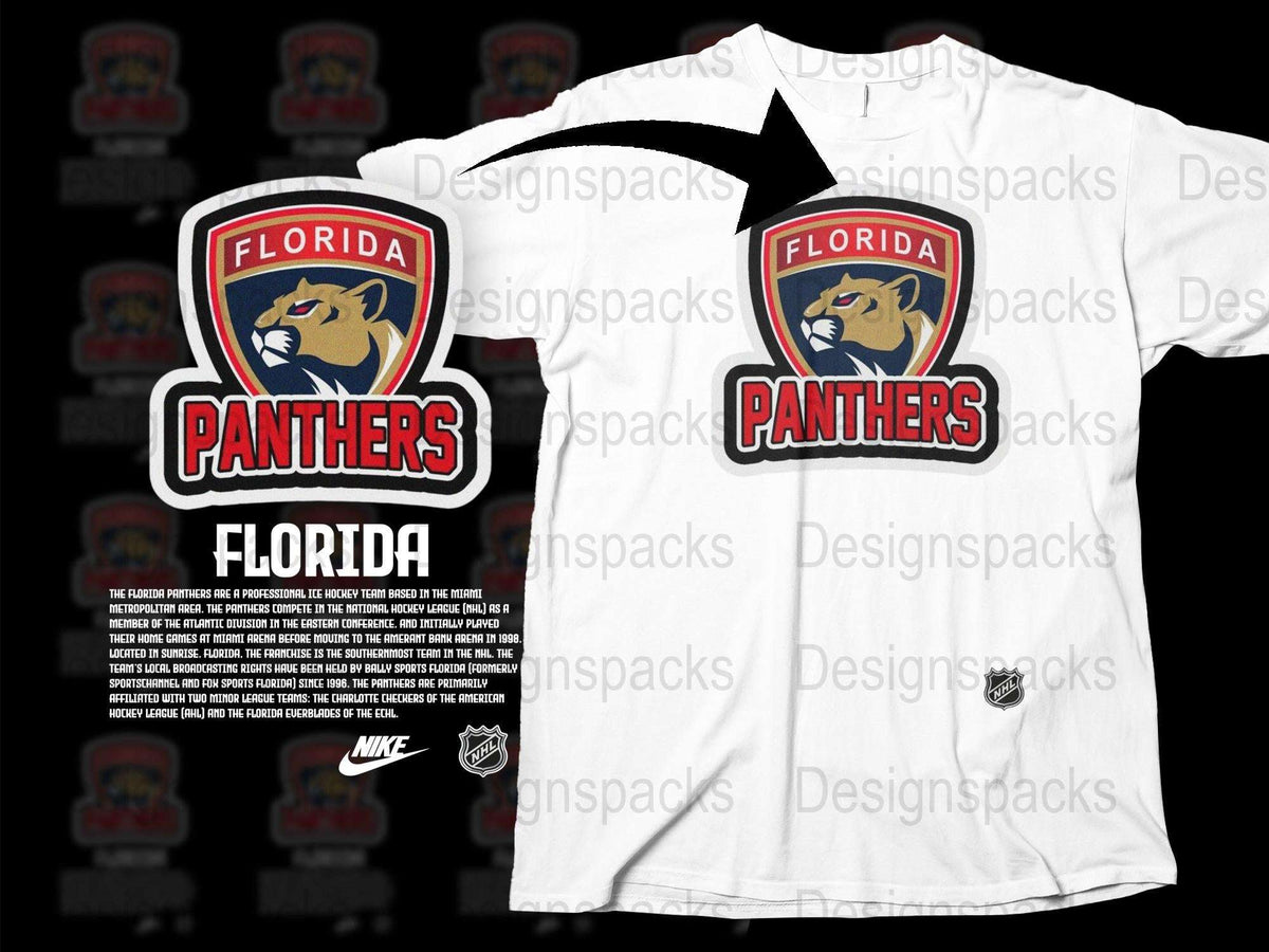 Florida Panthers Logo T-Shirt, NHL Team Graphic Tee, White Cotton Shirt, Sports Fan Apparel, Unisex Clothing