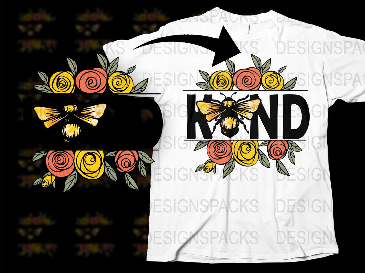 Floral Kind Word T-Shirt with Butterfly Graphic, Unisex Summer Tee, Colorful Roses Design, Trendy Casual Wear