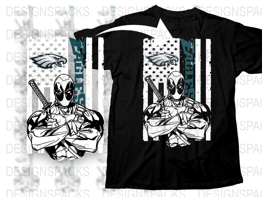 Deadpool Comic Style T-Shirt, Black and White Men's Graphic Tee, Superhero Casual Wear, Unique Fan Art Shirt, Gift for Comic Book Lovers