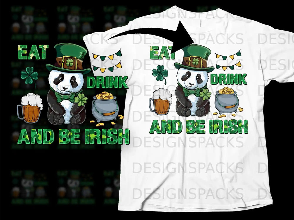 Eat Drink And Be Irish Panda Shamrock Beer Pot Gold product type