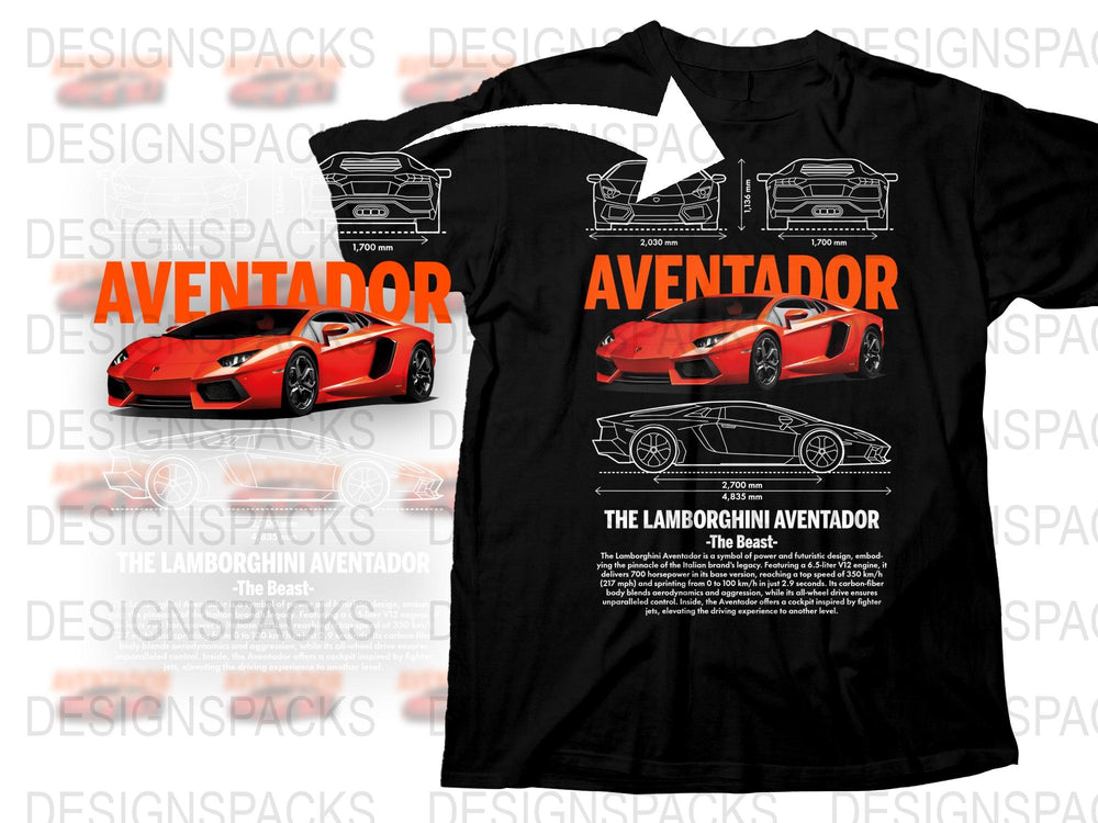 Lamborghini Aventador T-Shirt, Sports Car Graphic Tee, Automotive Enthusiast Gift, Collector's Apparel