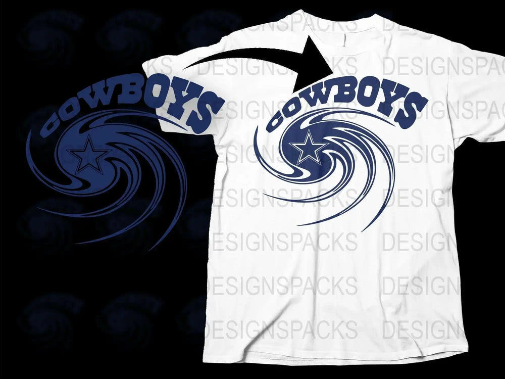 Dallas Cowboys Inspired T-Shirt, Blue and White Star Design, Sports Fan Apparel, Unisex Football Tee