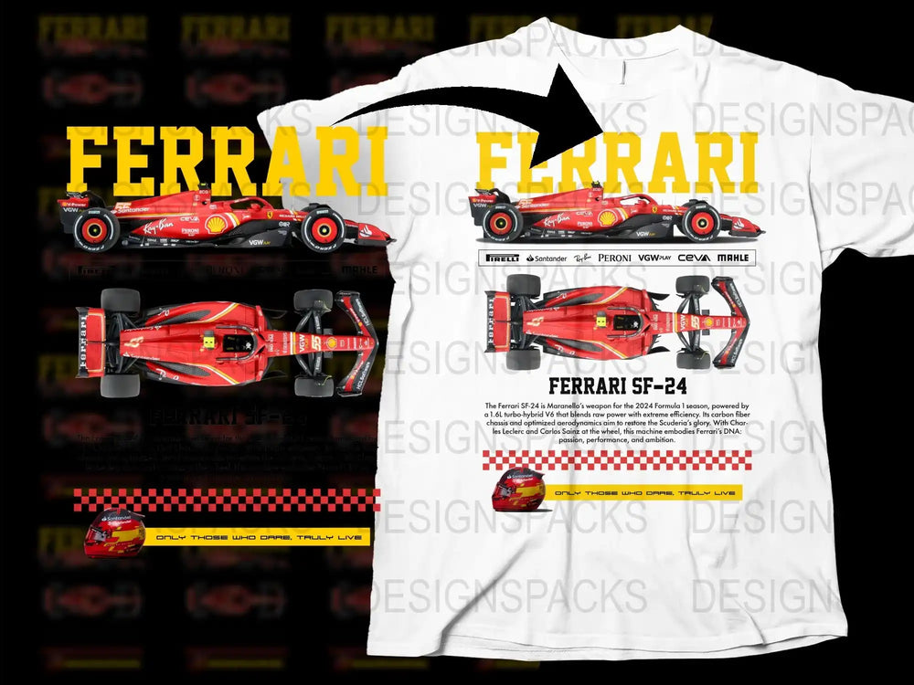 Ferrari F1 Racing Car Graphic T-Shirt, Motorsport Fan Apparel, Formula 1 Race Car Design Tee, Unisex Fashion Clothing
