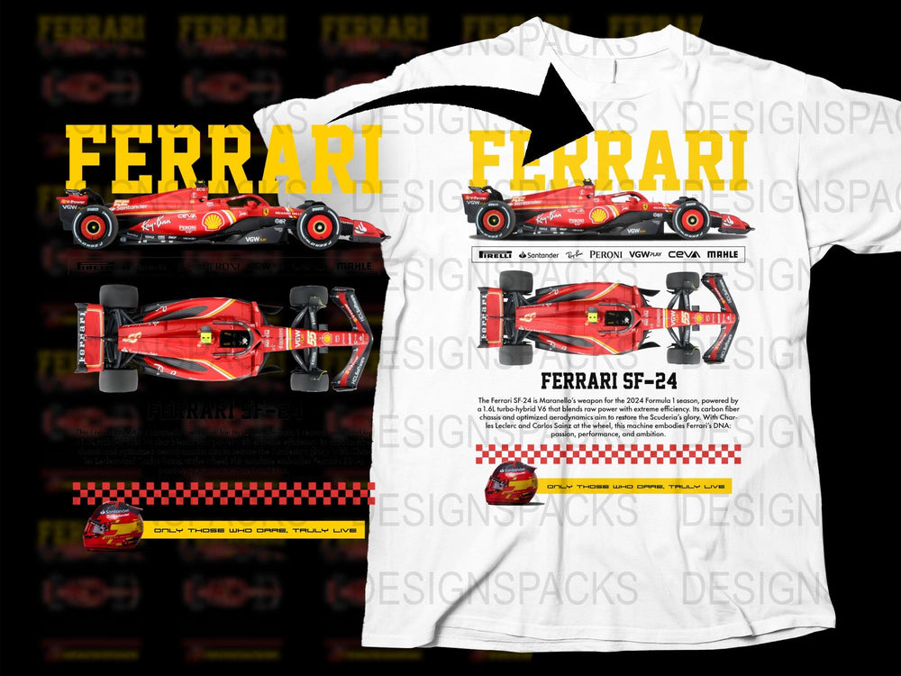 Ferrari F1 Racing Car Graphic T-Shirt, Motorsport Fan Apparel, Formula 1 Race Car Design Tee, Unisex Fashion Clothing