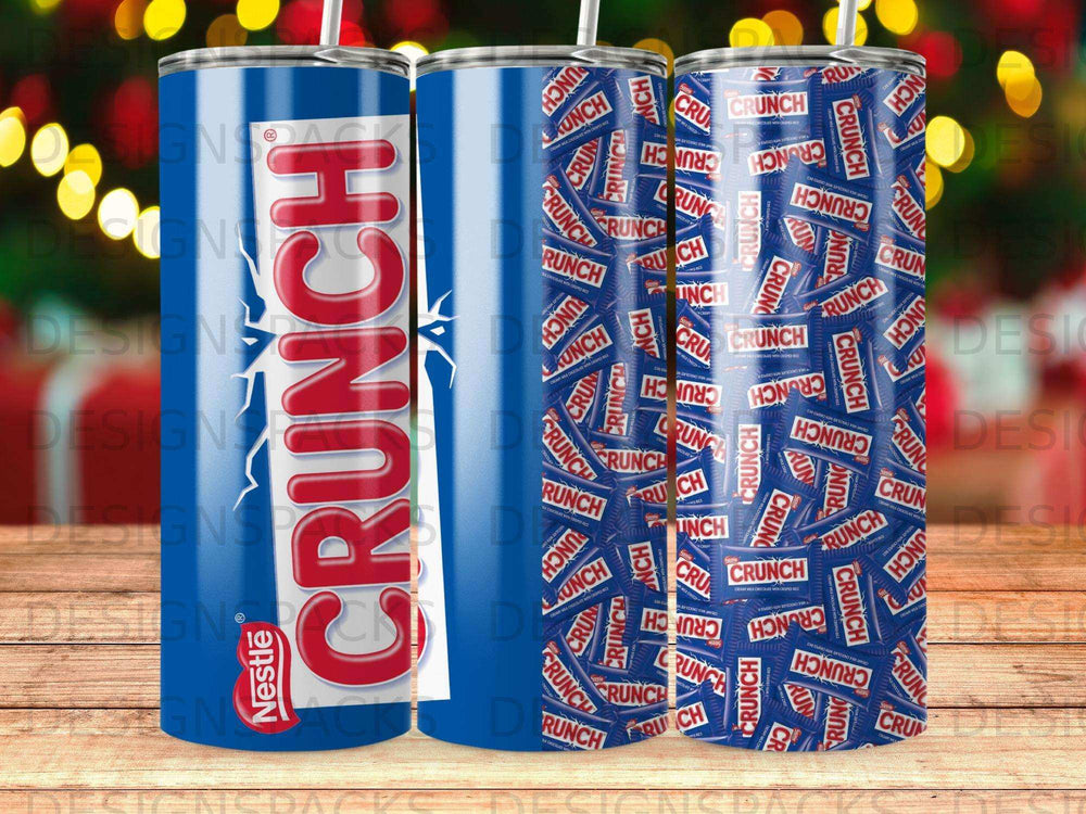 Two Nestlé Crunch bar wrappers with "CRUNCH" in large lettering.