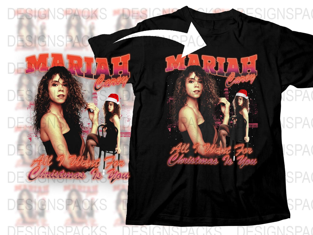 Mariah Carey Christmas T-Shirt, All I Want For Christmas Is You Song Lyric Tee, Festive Holiday Apparel, Gift for Music Fans