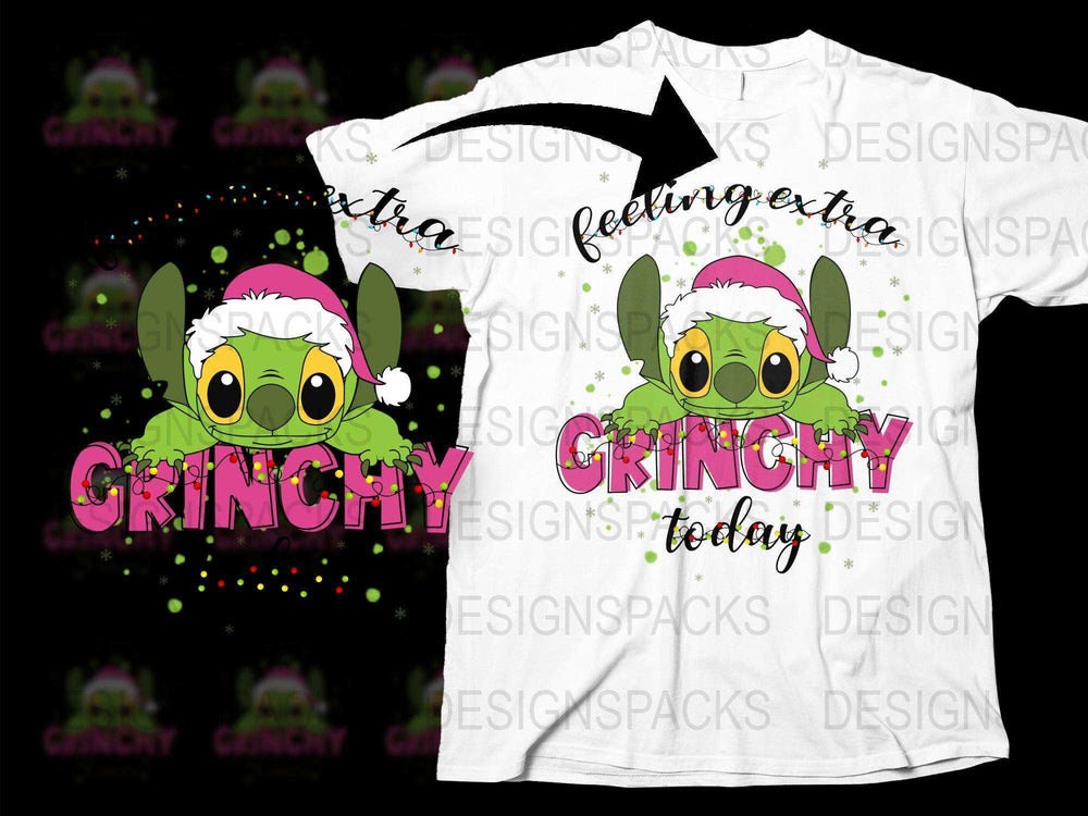 Grinchy Today Christmas T-Shirt, Cute Holiday Graphic Tee, Festive Yoda Inspired Design, Unisex Adult Sizes