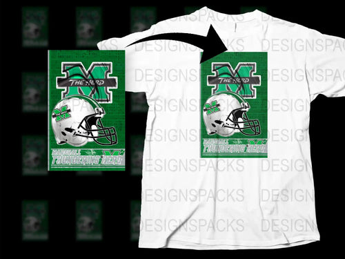 Custom Football T-Shirt, High School Team Spirit Wear, Personalized Jersey Design, Green and White Helmet Graphic Tee