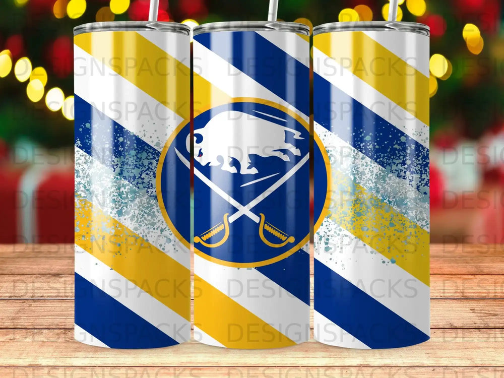 Buffalo Sabres Logo Diagonal Stripe Distressed Tumbler product type