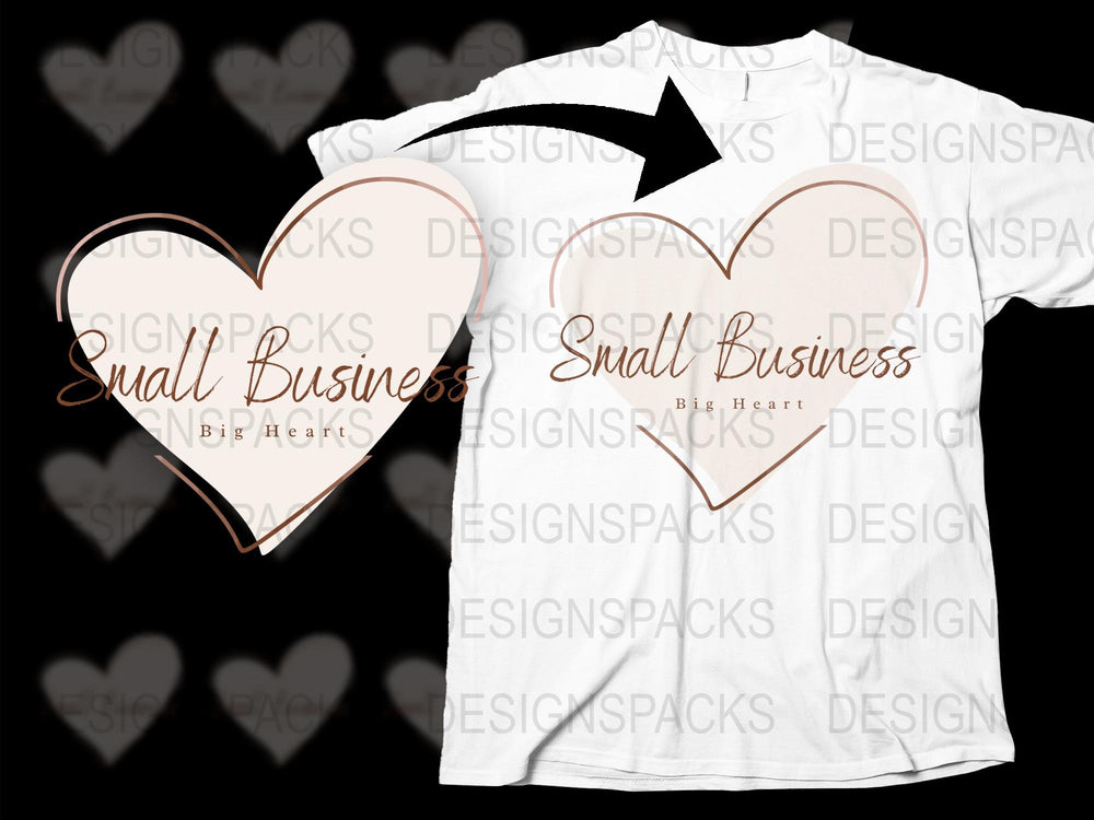 Small Business Big Hearts T-Shirt, Entrepreneur Support Tee, Women's Graphic Shirt, Heart Design Top