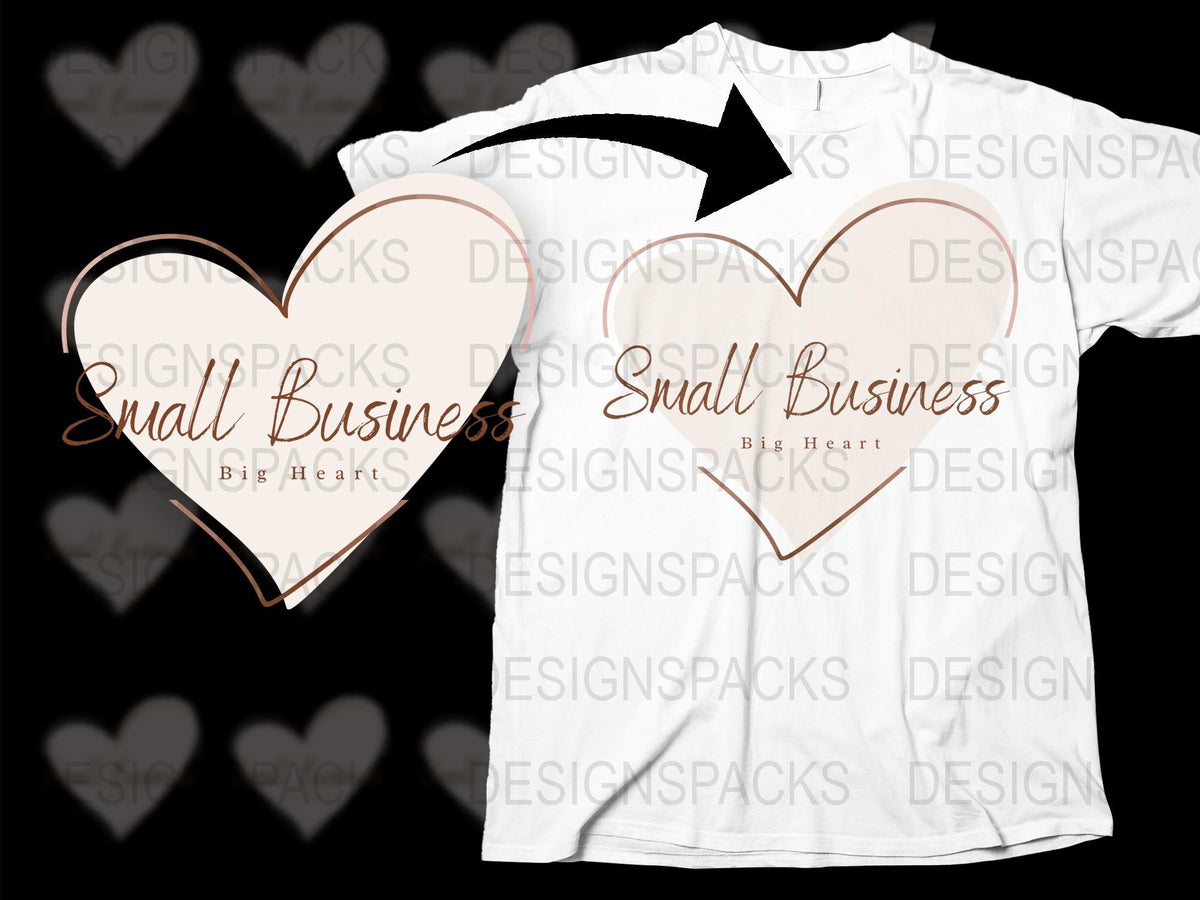 Small Business Big Hearts T-Shirt, Entrepreneur Support Tee, Women's Graphic Shirt, Heart Design Top