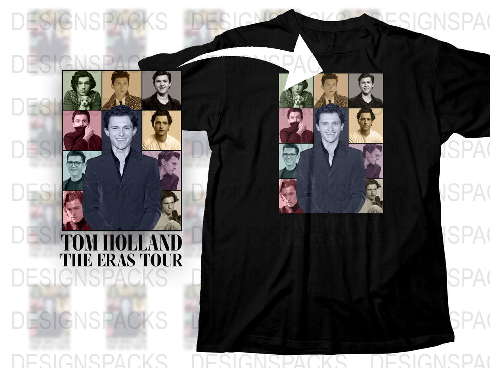 Tom Holland The Eras Tour Inspired T-Shirt, Multi-Portrait Graphic Tee, Celebrity Fan Merchandise