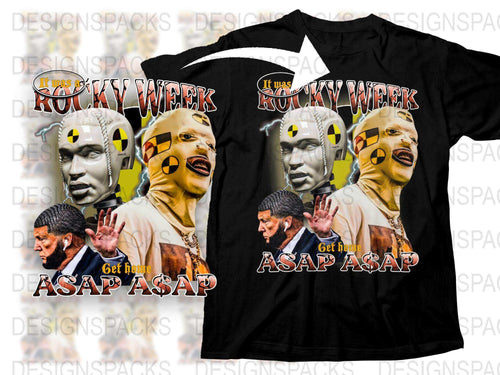 Rocky Week ASAP Humor T-Shirt, Funny Quote Graphic Tee, Movie Parody Shirt, Unique Men's Fashion, Gift Idea