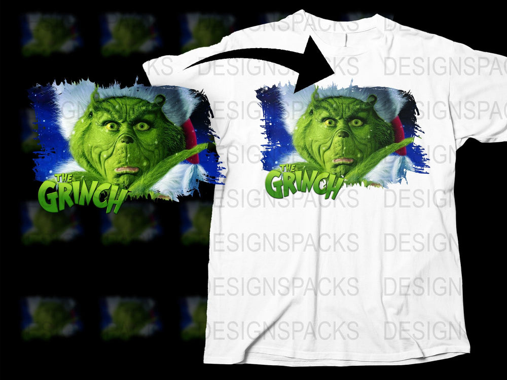 The Grinch Themed T-Shirt, Colorful Christmas Movie Graphic Tee, Holiday Casual Wear for All Ages