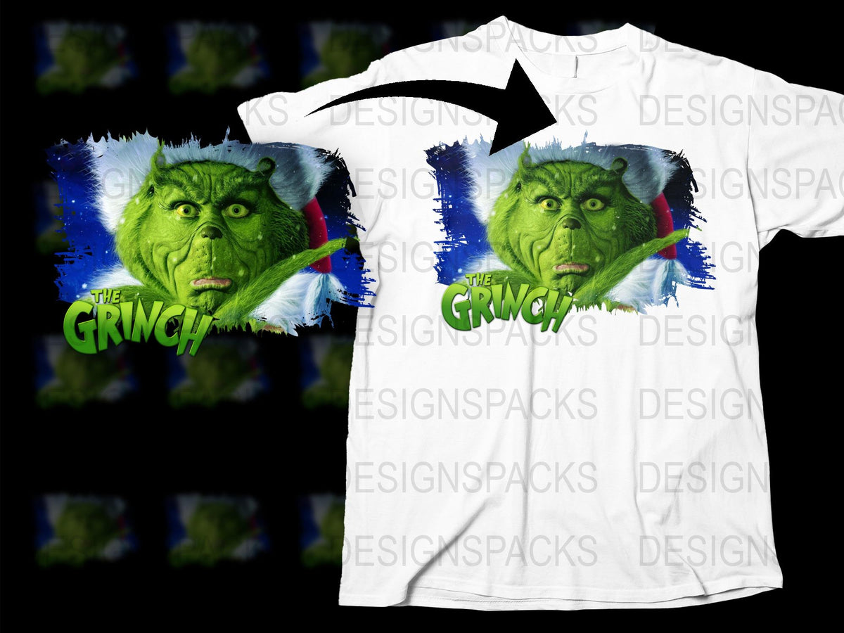 The Grinch Themed T-Shirt, Colorful Christmas Movie Graphic Tee, Holiday Casual Wear for All Ages