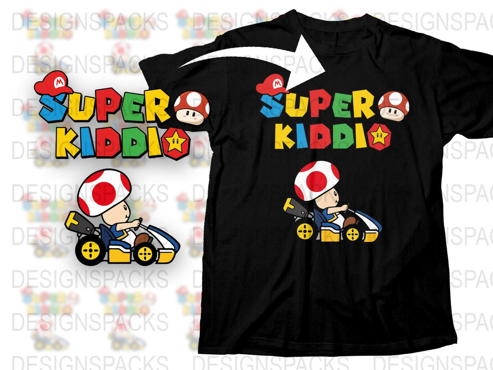 Kids Racing Game T-Shirt, Colorful Cartoon Character Graphic Tee, Boys Gaming Shirt, Fun Casual Wear