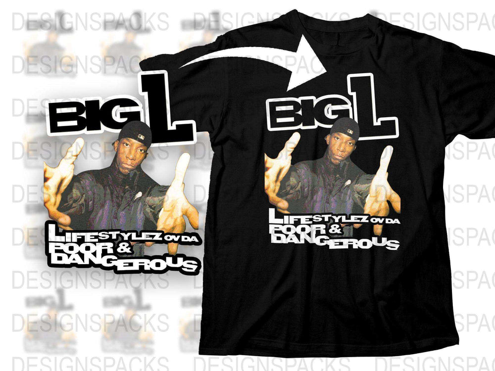 Big L Graphic T-Shirt, Vintage Hip Hop Tee, 90s Rap Music Shirt, Black Cotton Top, Urban Streetwear Fashion, Unisex Clothing