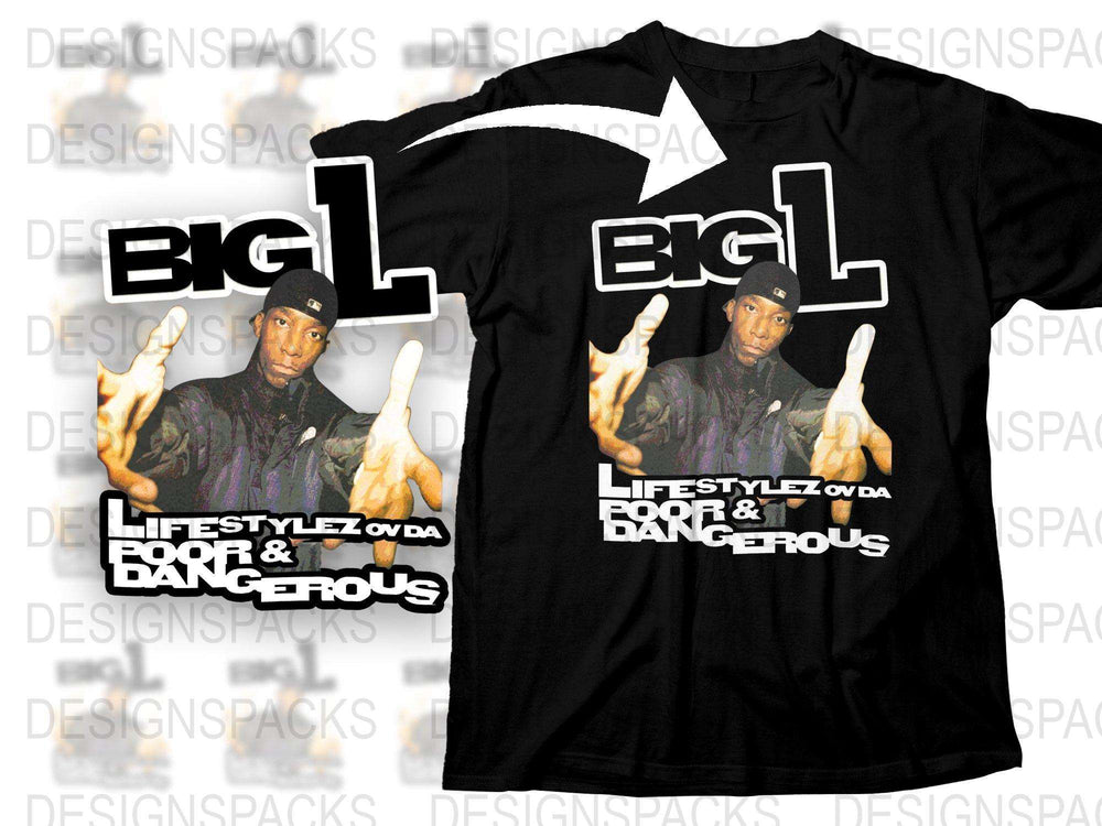Big L Graphic T-Shirt, Vintage Hip Hop Tee, 90s Rap Music Shirt, Black Cotton Top, Urban Streetwear Fashion, Unisex Clothing