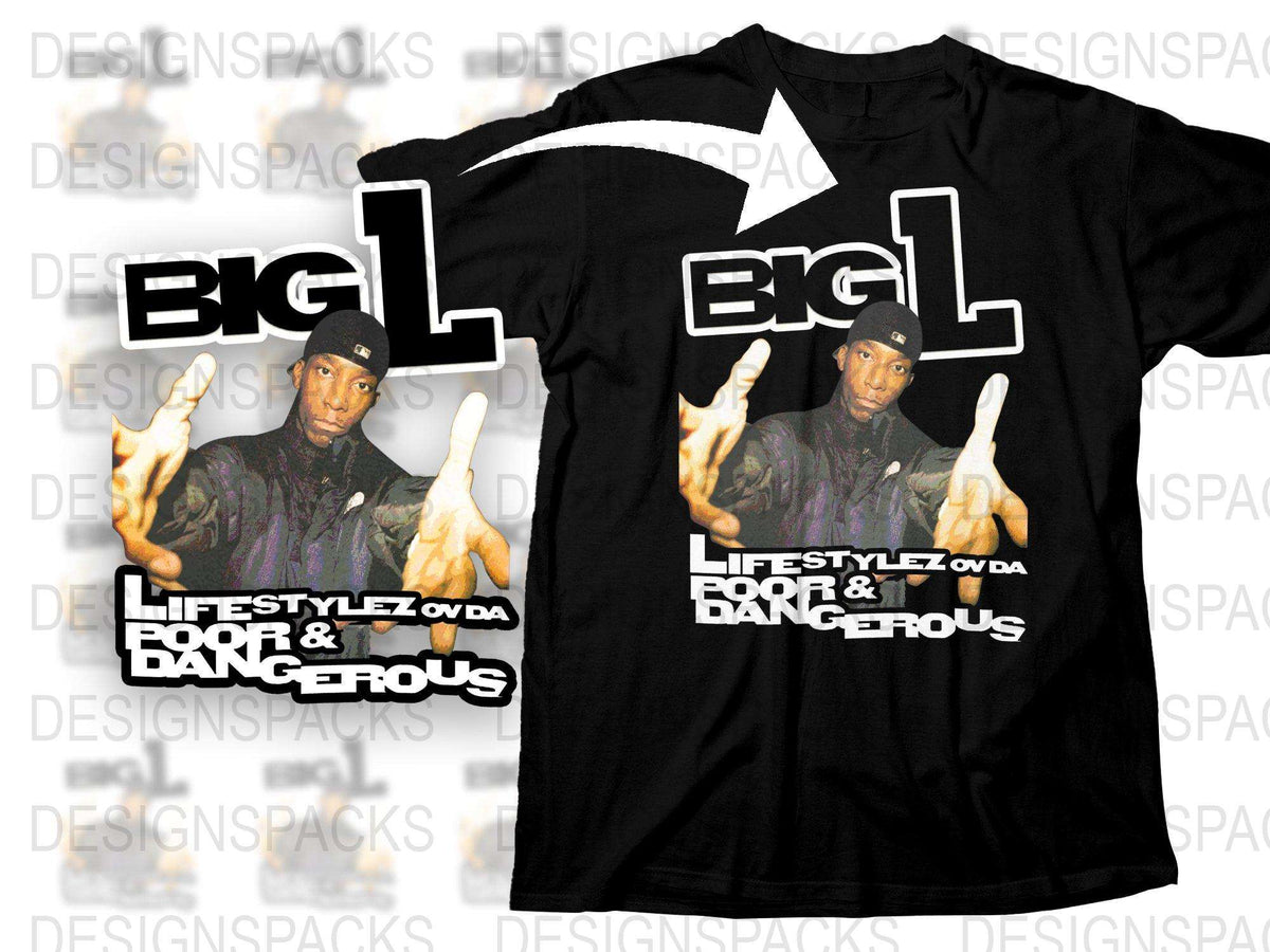 Big L Graphic T-Shirt, Vintage Hip Hop Tee, 90s Rap Music Shirt, Black Cotton Top, Urban Streetwear Fashion, Unisex Clothing